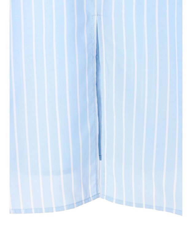 earth music&ecology バンドカラーストライプシャツ Sax