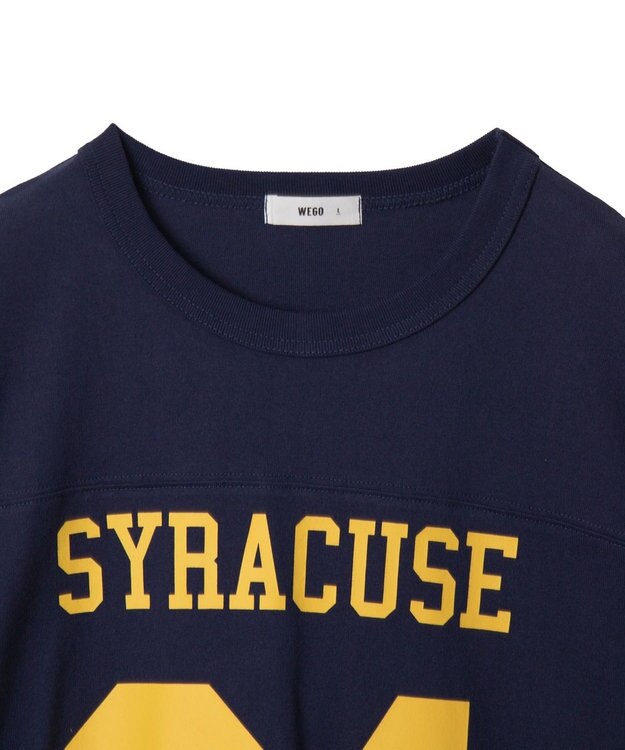 WEGO 【ユニセックス着用ITEM】ナンバリングフットボールBIG　T（LS） ネイビー