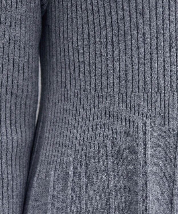 Tiaclasse 【洗える】1着でオシャレ感が出せるニットプリーツワンピース グレー