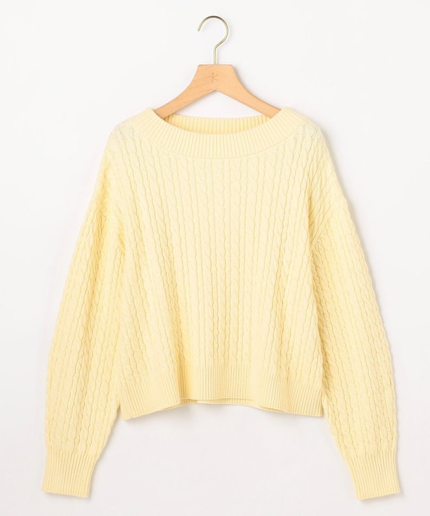 組曲 L 【加藤ローサさん着用】コットンカシミヤMIX ケーブル ニット イエロー系