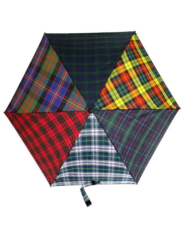 +RING 【簡単/便利】【UVカット90%以上】プラスリング UNISEX 自動開閉式 折傘58cm CHK T1179 マルチカラー