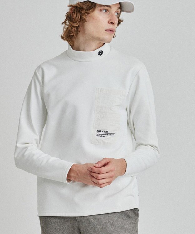 PW CIRCULUS 【MEN】裏フリースモックネックT ホワイト系