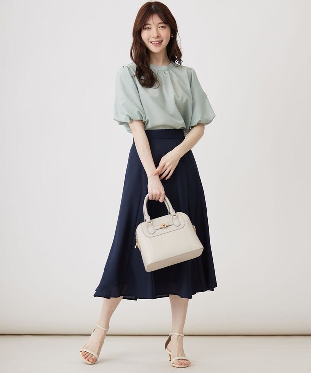 ANY SIS 【洗える】シアーストライプ ブラウス ミント