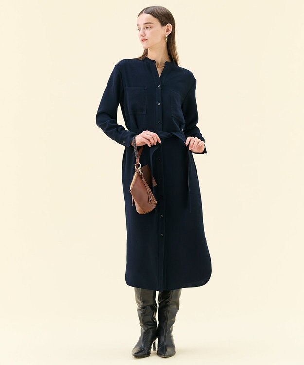 BEIGE， 【WEB限定・洗える】DUPONT / ベルト付き3WAYワンピース Navy