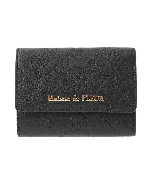 Maison de FLEUR カラーモノグラムウォレット Black