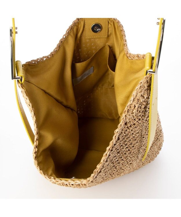 UNBILLION カシュカシュ cachecache / フリーハンドルクロッシェトートバッグ イエロー