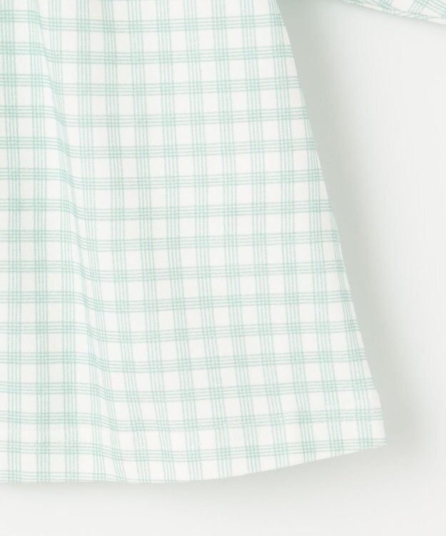 組曲 KIDS 【80-100㎝】シャーリングチェック トップス ミント系5