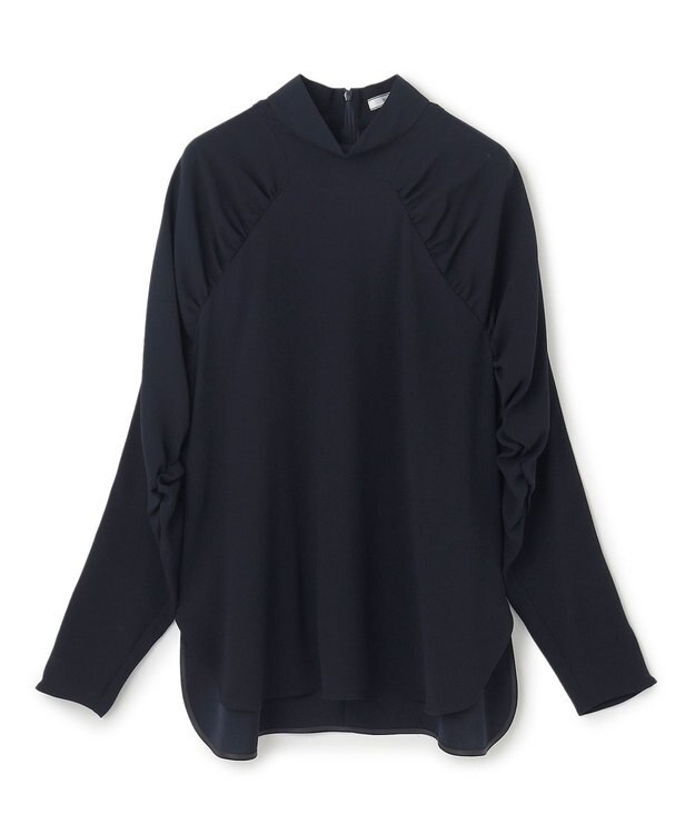 BEIGE， 【洗える】FLEUR / ギャザーブラウス Navy