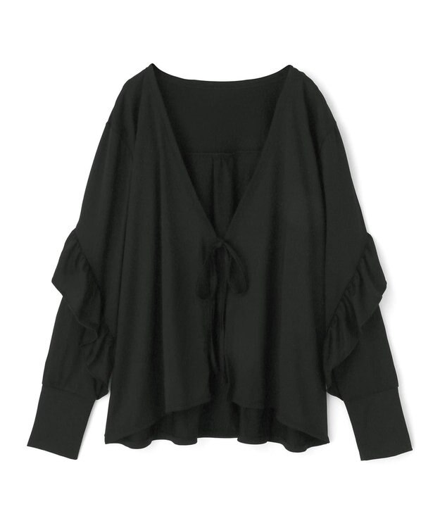 San-ai Resort（三愛水着楽園） 【UPF50＋】　フリル羽織り　M　　【San-ai Resort（サンアイリゾート）】 ブラック