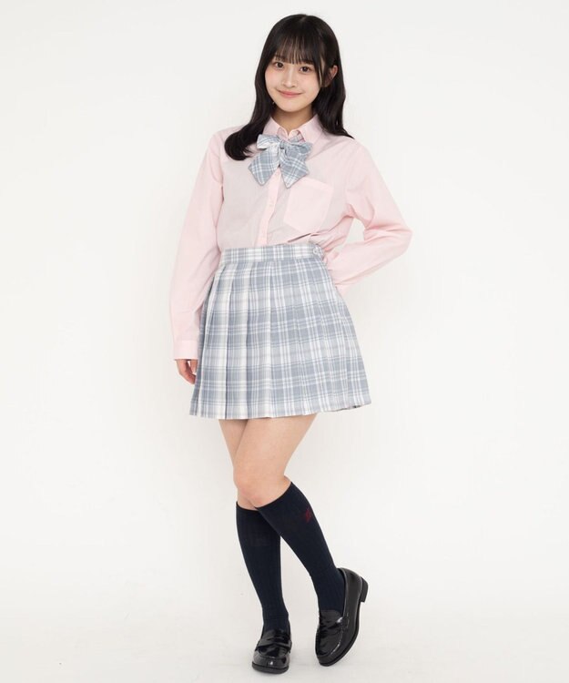 WEGO 【SCHOOLITEM】スクールシャツL／S ピンク