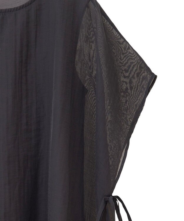 YECCA VECCA サイドリボンシアーレイヤードプルオーバー Dark Green