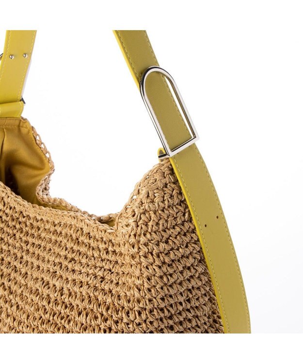 UNBILLION カシュカシュ cachecache / フリーハンドルクロッシェトートバッグ イエロー