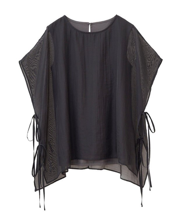 YECCA VECCA サイドリボンシアーレイヤードプルオーバー Dark Green