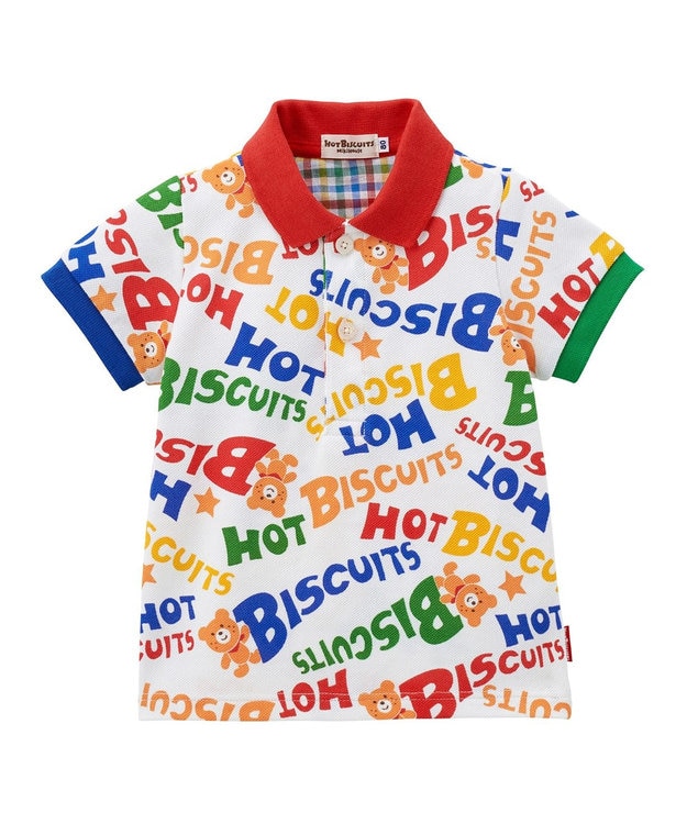 MIKI HOUSE HOT BISCUITS 【80-120cm】 カラフルロゴ ポロシャツ マルチカラー