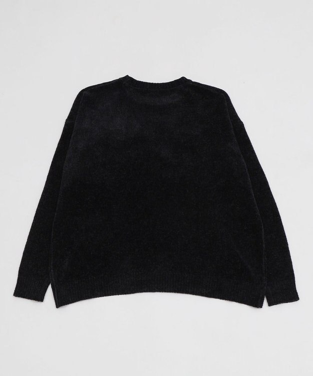 WEGO 【ユニセックス着用ITEM/MLサイズ展開】ベロアモールプルオーバー ブラック