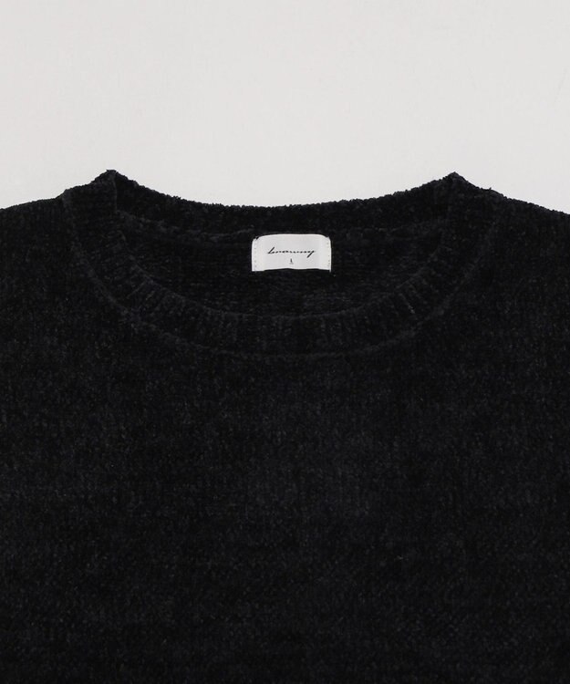 WEGO 【ユニセックス着用ITEM/MLサイズ展開】ベロアモールプルオーバー ブラック