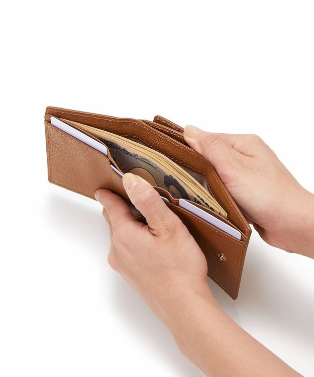 TOPKAPI 【TOPKAPI】角シボ型押し・三つ折りミニ財布 COLORATO コロラート ブラウン