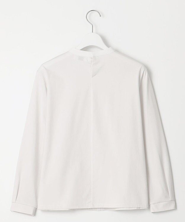 J.PRESS LADIES S プレーティングジャージー ピンタック カットソー ライトグレー系