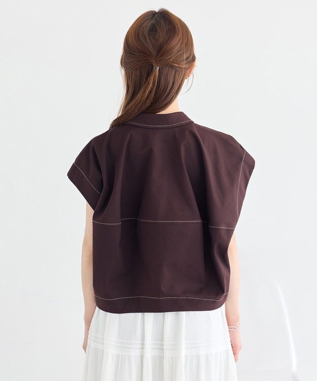 earth music&ecology コクーンフォルムシャツ Brown