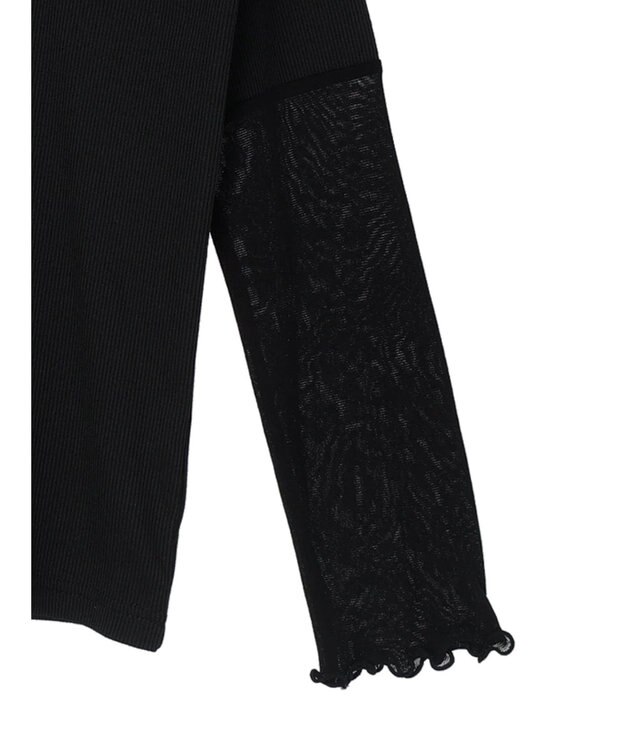 Green Parks ・ｎｏｖｅｍ９　リブ×シアーハイネック Black