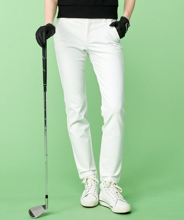 23区GOLF 透けにくい白！【WOMEN】トリコットツイル  ベーシックパンツ ホワイト系