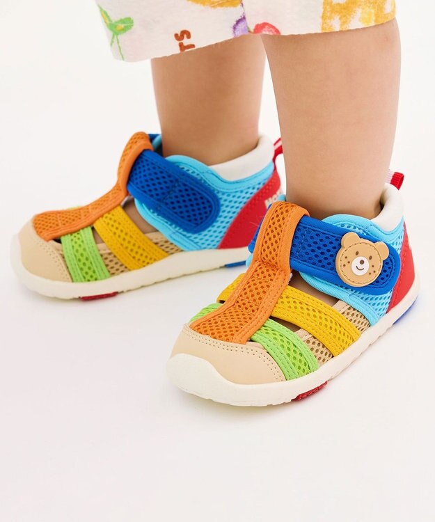 MIKI HOUSE HOT BISCUITS 【13-17cm】ダブルラッセル 水抜けサンダル マルチカラー