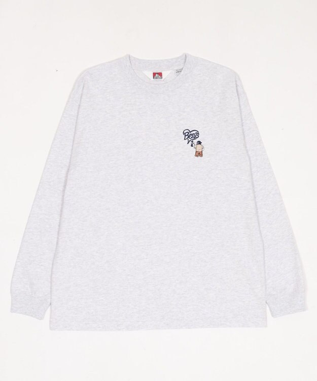 WEGO 【ユニセックス着用ITEM/MLサイズ展開】別注BENDAVISハートワンポイント刺繍T（LS） アッシュグレー