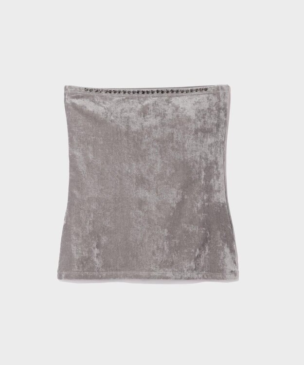 GRACE CONTINENTAL ラインビジューベアトップ グレー