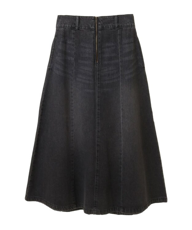 Green Parks フロントＺＩＰデニムスカート Black