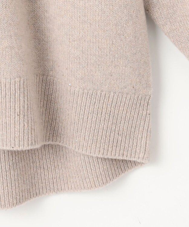 自由区 S 【カタログ掲載】ウールカシミヤブレンドスパンコールラグランスリーブ ニット ベージュ