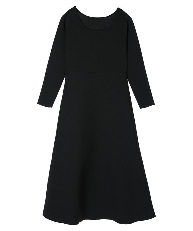 Green Parks フレアニットワンピース Black