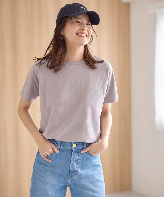 ANY 【11色展開/UVケア/接触冷感】プレミアムベーシック半袖Ｔシャツ ライトグレー