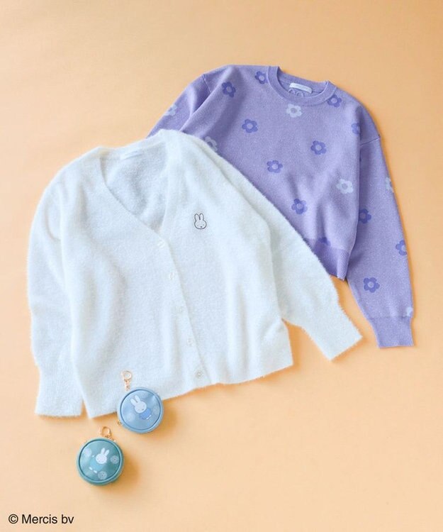 Green Parks Ｍｉｆｆｙ／フラワージャガードニットプルオーバー Lavender