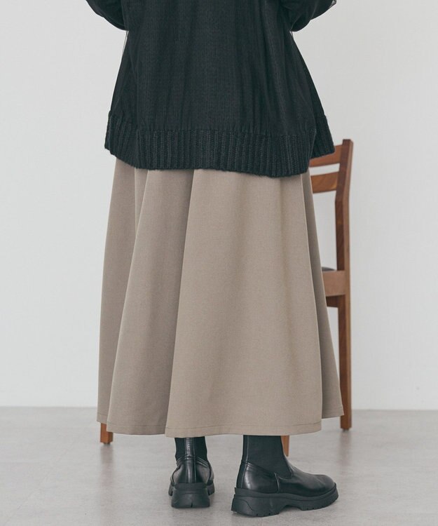 AMERICAN HOLIC 【選べる丈】ギャザーウールライクスカーチョ Gray Beige