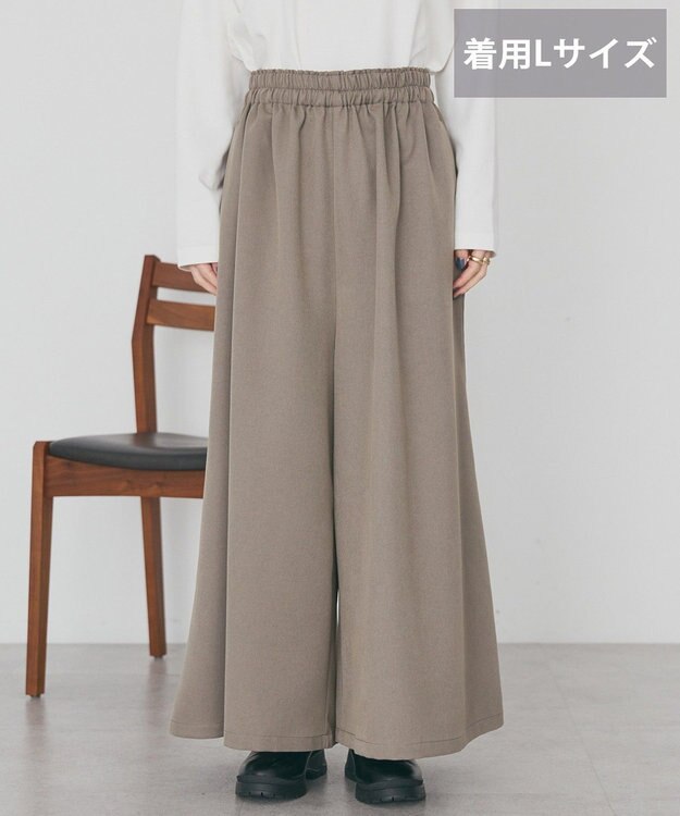 AMERICAN HOLIC 【選べる丈】ギャザーウールライクスカーチョ Gray Beige