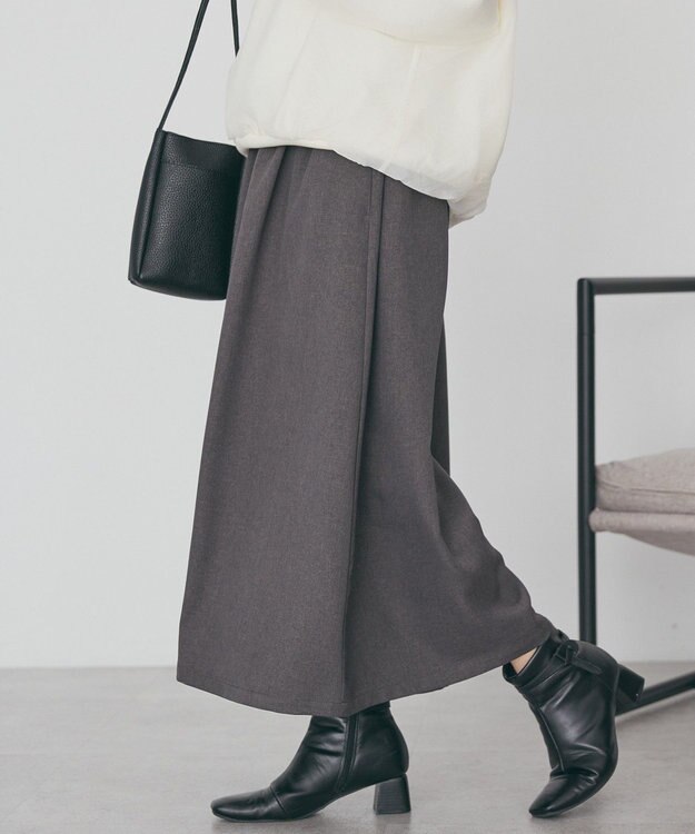 AMERICAN HOLIC 【選べる丈】ギャザーウールライクスカーチョ Gray Mixture