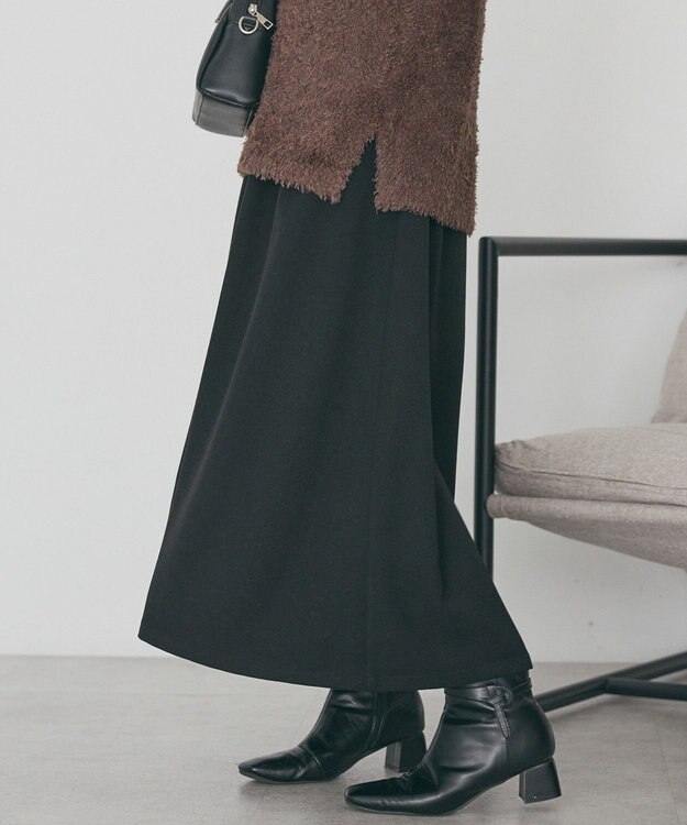 AMERICAN HOLIC 【選べる丈】ギャザーウールライクスカーチョ Black