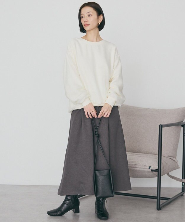 AMERICAN HOLIC 【選べる丈】ギャザーウールライクスカーチョ Gray Mixture