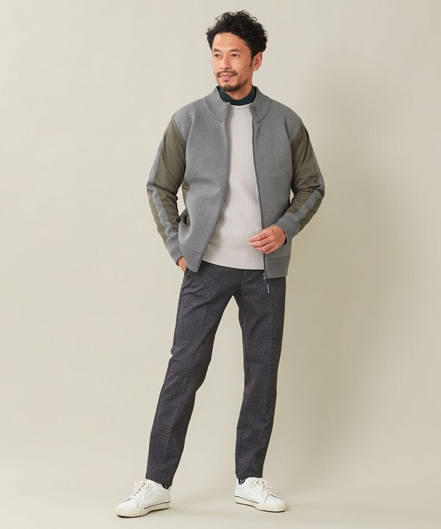 23区GOLF 【MEN】【ストレッチ】チェック柄 ジャージーパンツ グレー系5