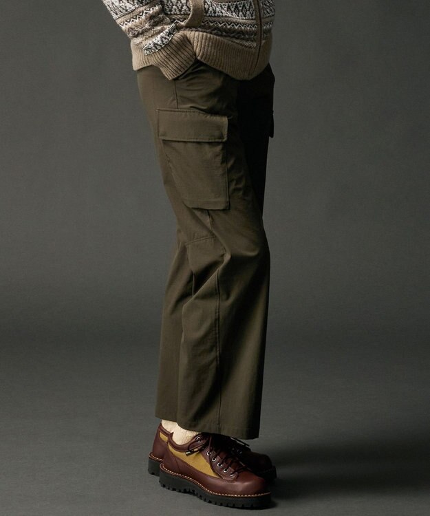 JOSEPH ABBOUD MOUNTAIN 【2wayストレッチ/軽量/ECO撥水】ナイロンリップ2wayストレッチ トレッキングカーゴパンツ カーキ系