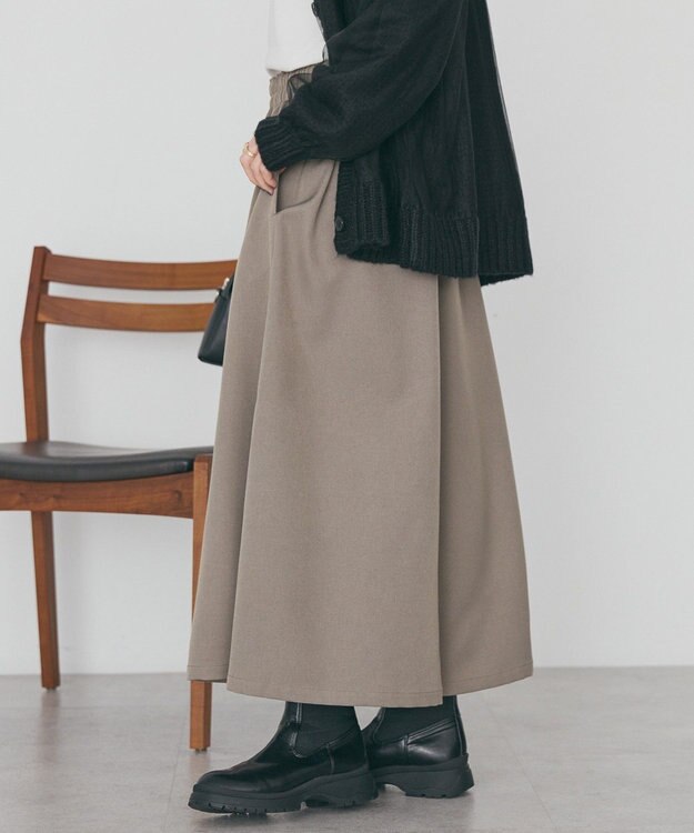 AMERICAN HOLIC 【選べる丈】ギャザーウールライクスカーチョ Gray Beige