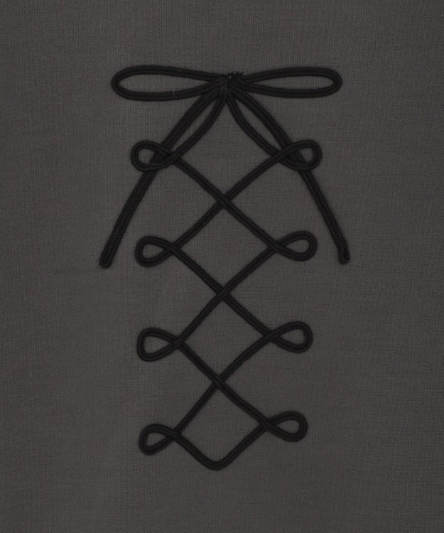 Green Parks ■ESCAR コルセットコード刺繍プルオーバー Charcoal Gray