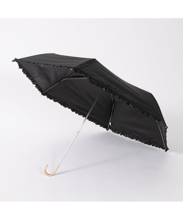 UNBILLION カシュネ cachenez / 【晴雨兼用】【日傘】 【UV カット率99.999.9％以上】PUヒートカットフリルミニ折りたたみ傘 ブラック