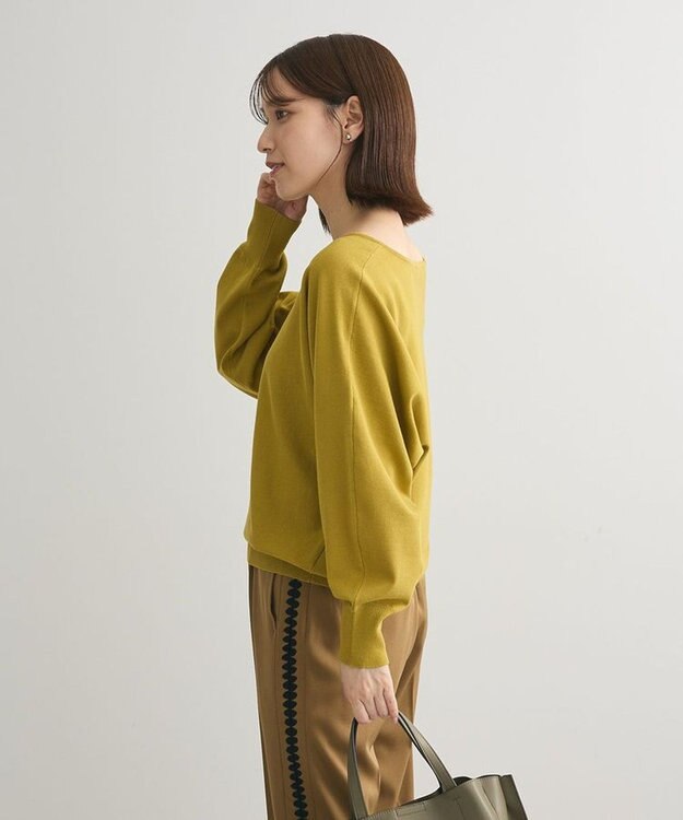 Green Parks 洗える　Ｖネックドルマンニットプルオーバー Light Green