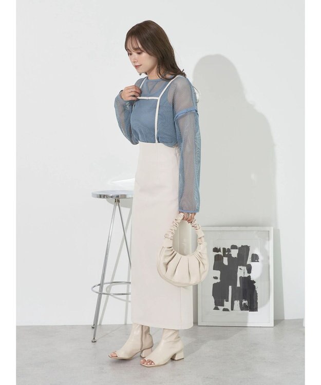 earth music&ecology マルチＷＡＹサス付タイトスカート Ivory