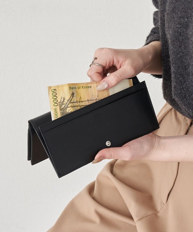 russet がま口長財布(SO-445) Black