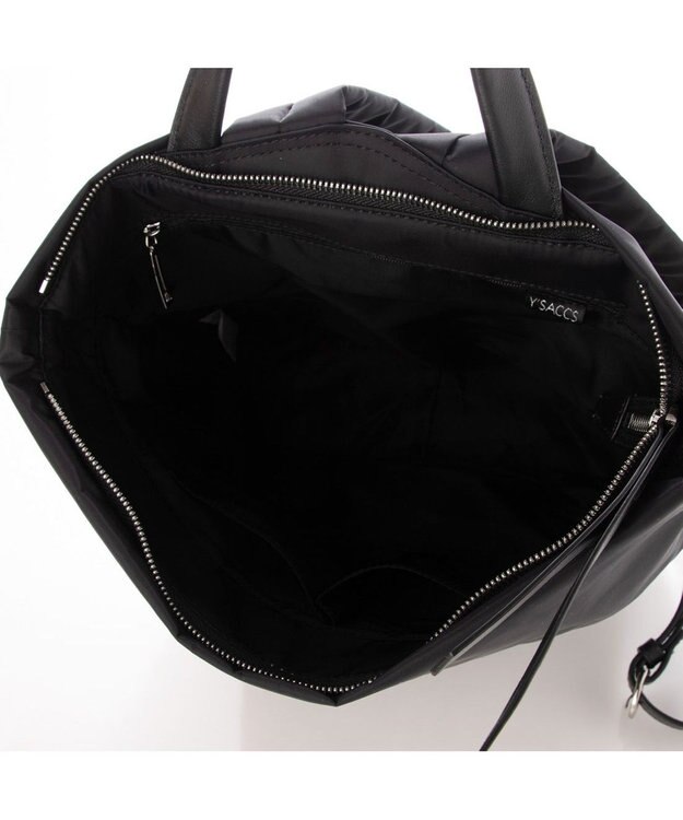 Y'SACCS リサイクルナイロン×カウレザー ラップリュック ブラック