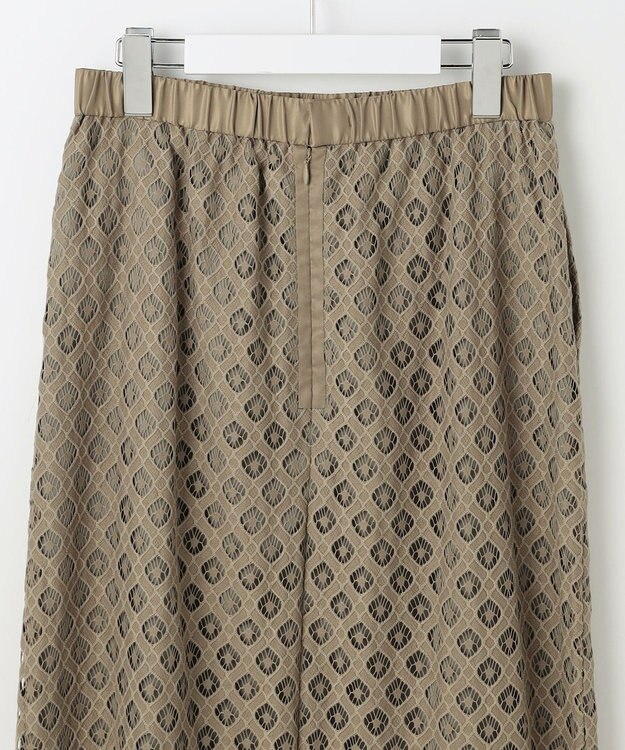 自由区 【SHIHOさん着用・こだわり素材・セットアップ対応】パネルレース スカート カーキ