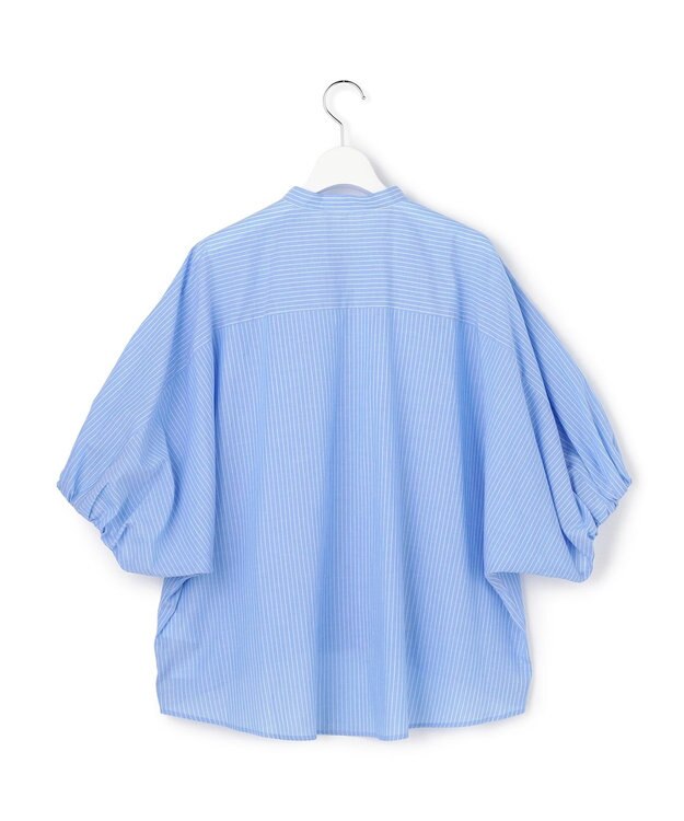 ICB L ソフトコットンローン シャツブラウス ブルーストライプ