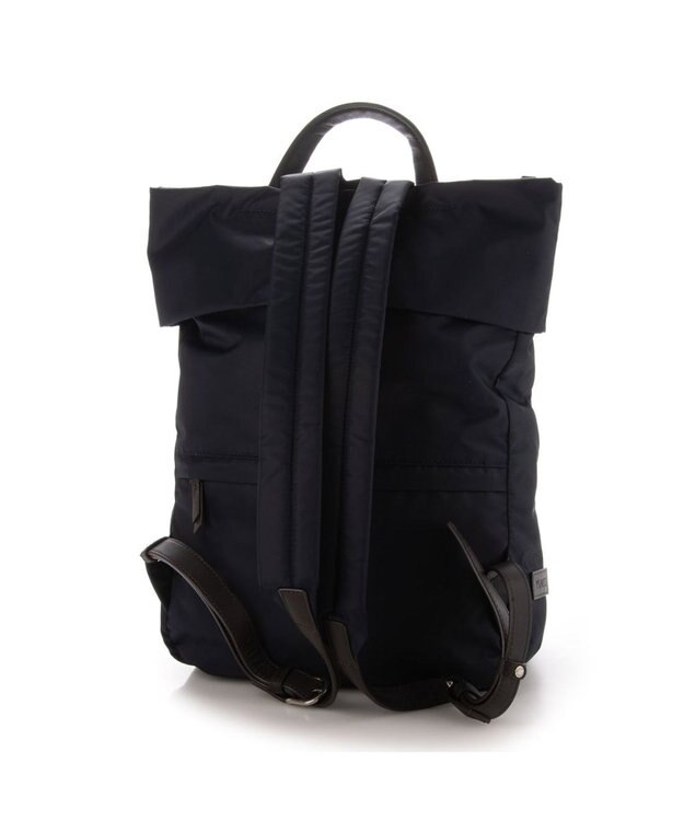 Y'SACCS リサイクルナイロン×カウレザー ラップリュック ネイビー